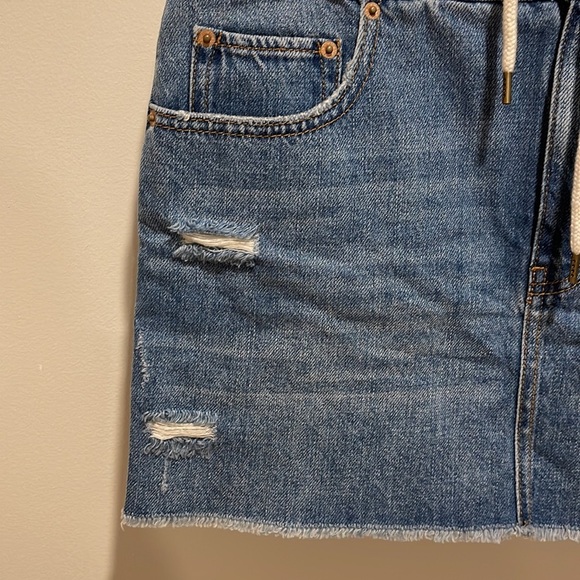NWT BDG Urban Outfitters Distressed Denim Drawstring Skirt Y2K 90s - Picture 2 of 9